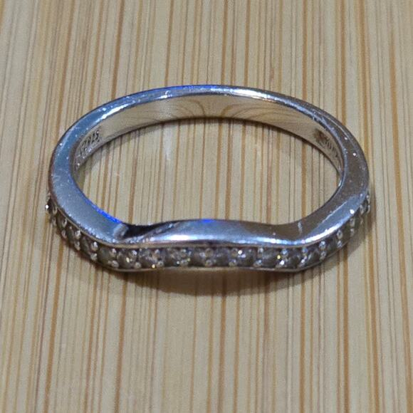 Diamonique Sterling Silver with Clear CZs Size 9 - Picture 2 of 4